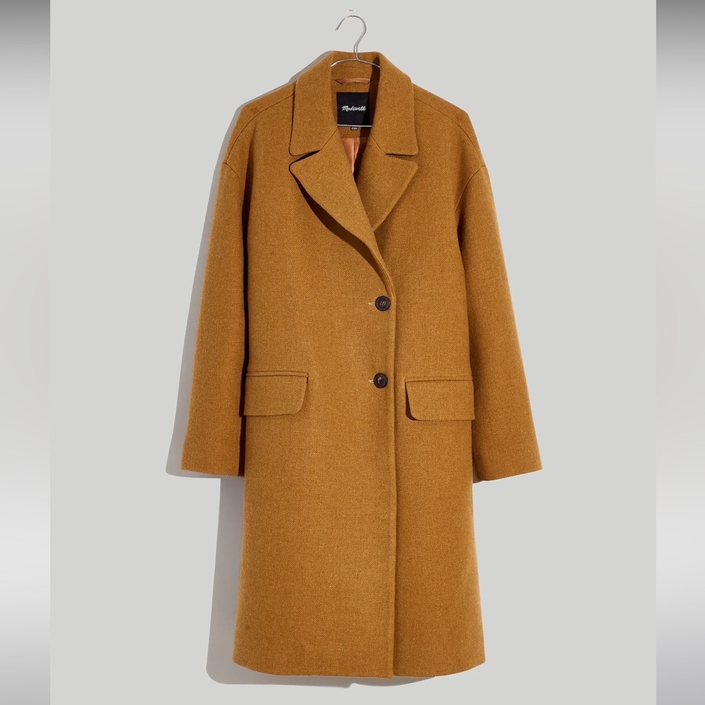 Madewell Haydon Wool Cashmere Top Car Coat Insuluxe Heather Toffee Womens Large - Picture 6 of 12